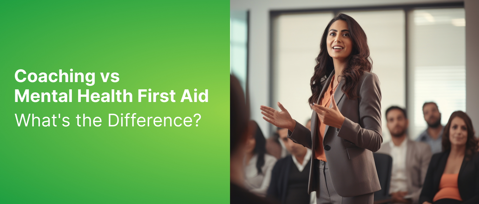 A coach and a mental health first aider helping individuals in different settings