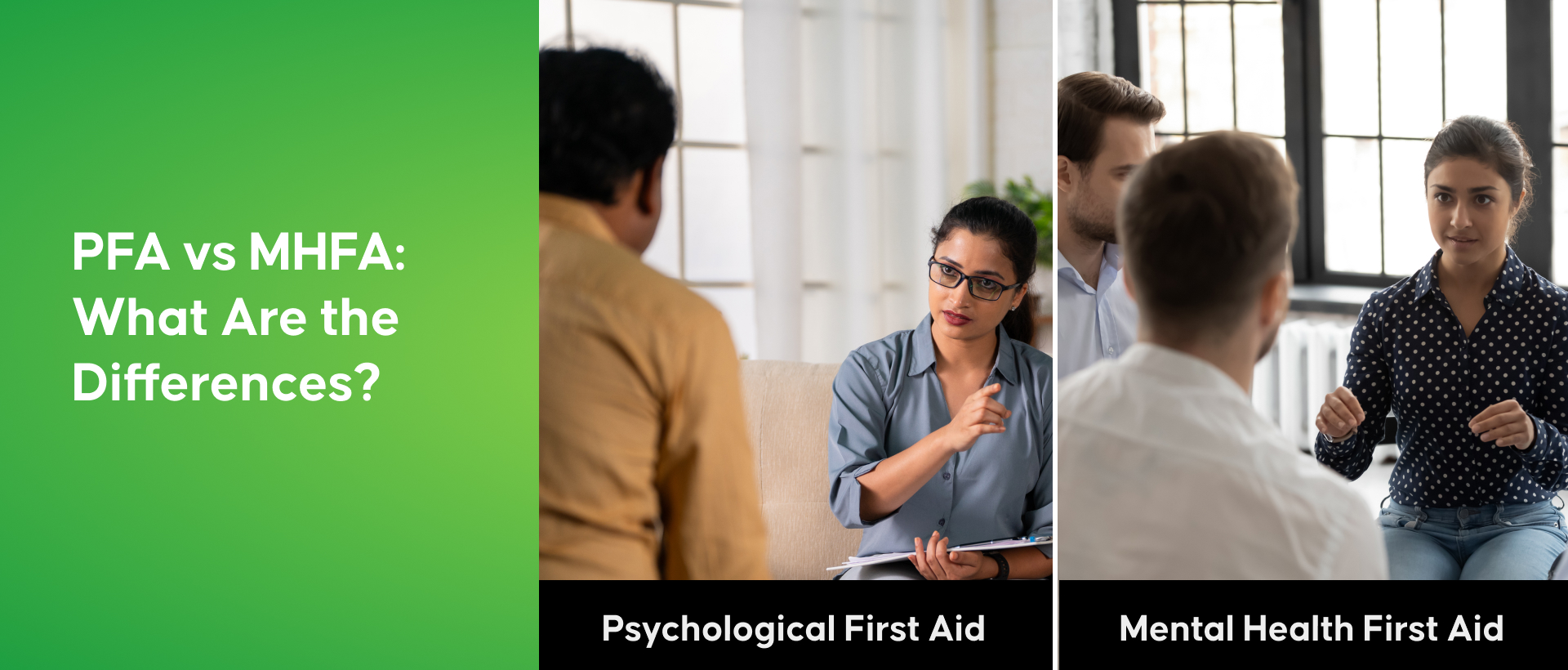 comparing Psychological First Aid and Mental Health First Aid methods